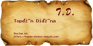 Topán Diána névjegykártya